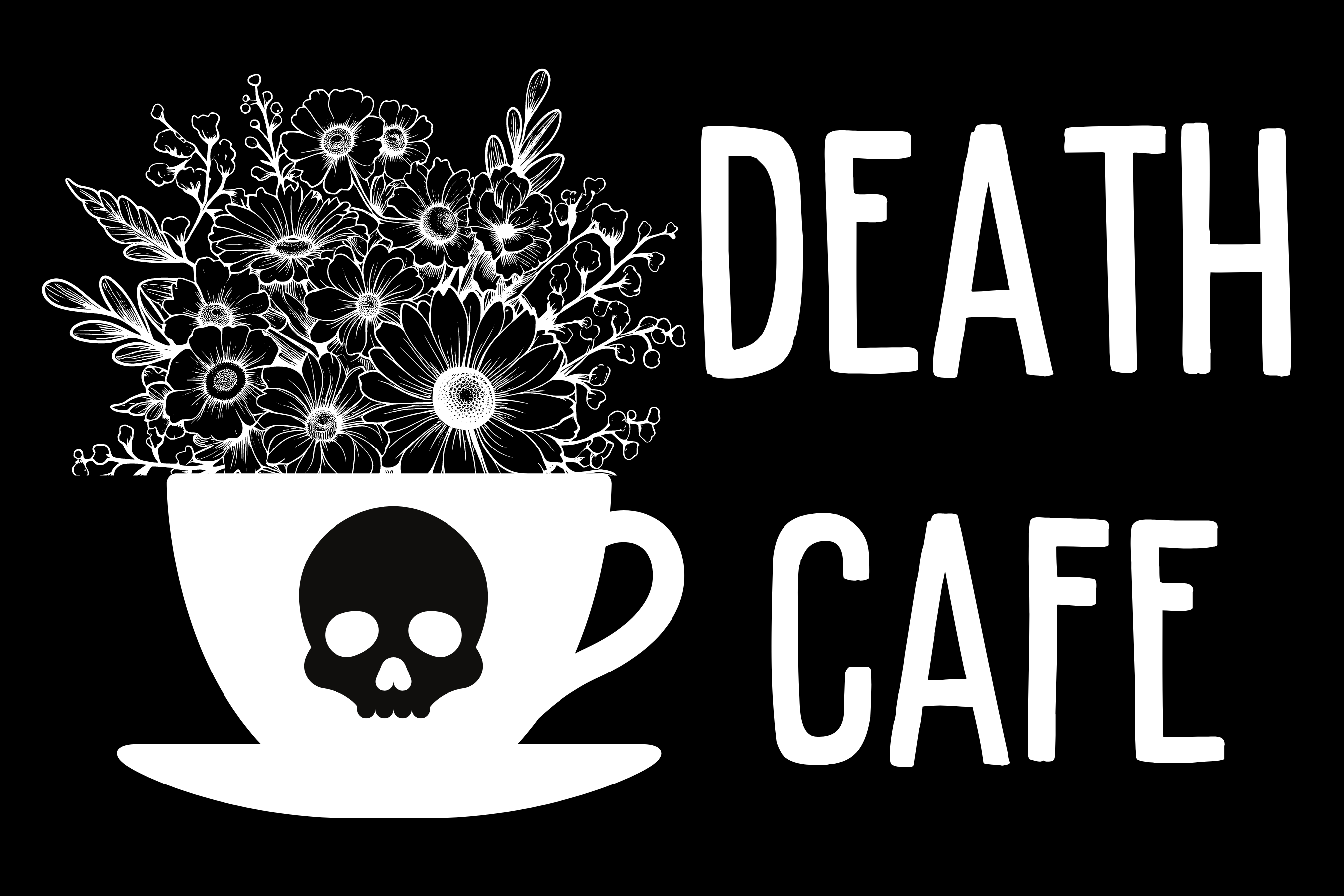 coffee cup with skull  death cafe 