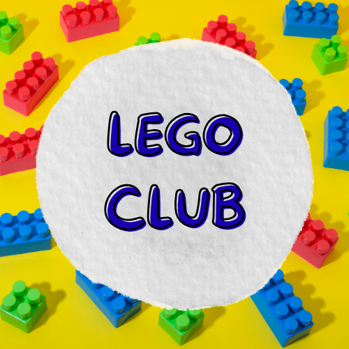 Lego building bricks with the text saying LEGO CLUB